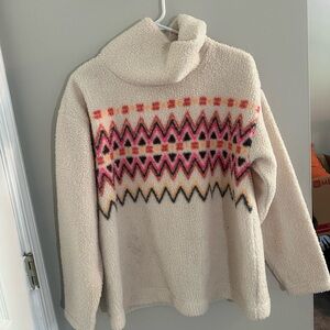 LOFT Cozy Multicolor Patterned Turtleneck Sweater